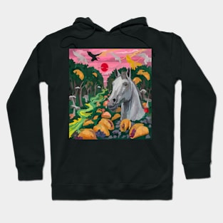 watercolor horse head statue with tacos Hoodie